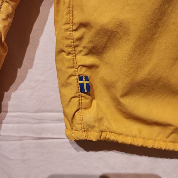 Fjällräven 'Fjallraven' Men's Sz L High Coast Wind Jacket Ochre Yellow Rain Coat - Picture 12 of 13
